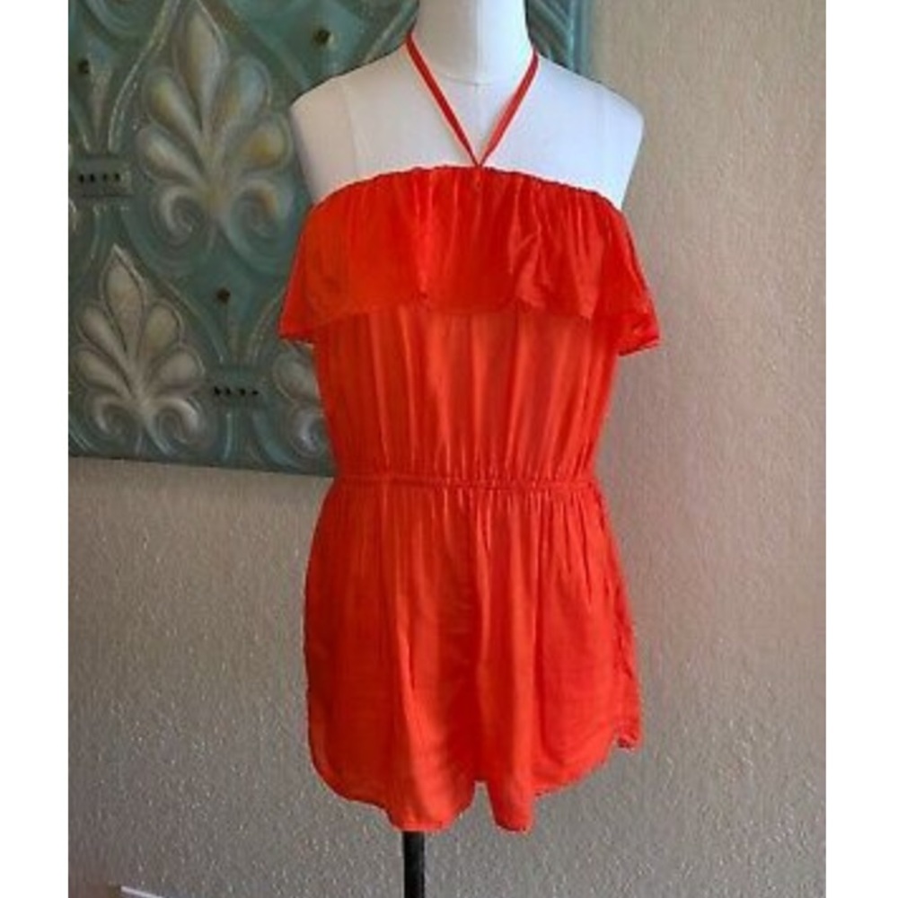 J CREW || Orange woman’s short Romper size Large